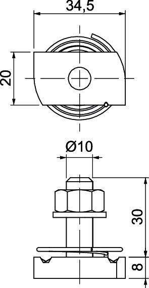 OBO Bettermann MS41HBF M10x30A4 1148484 Hammerkopfschraube 35mm Stahl nicht rostend 50St.