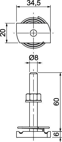 OBO Bettermann MS41HBF M8x60 A4 1148480 Hammerkopfschraube 35mm Stahl nicht rostend 25St.