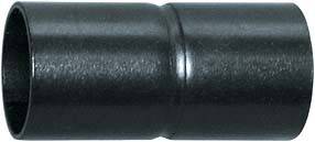 Metallrohrverbindung, schwarz, zylindrisch, zur Verbindung zweier Rohre gleicher Größe in Heizungs- oder Sanitärsystemen.