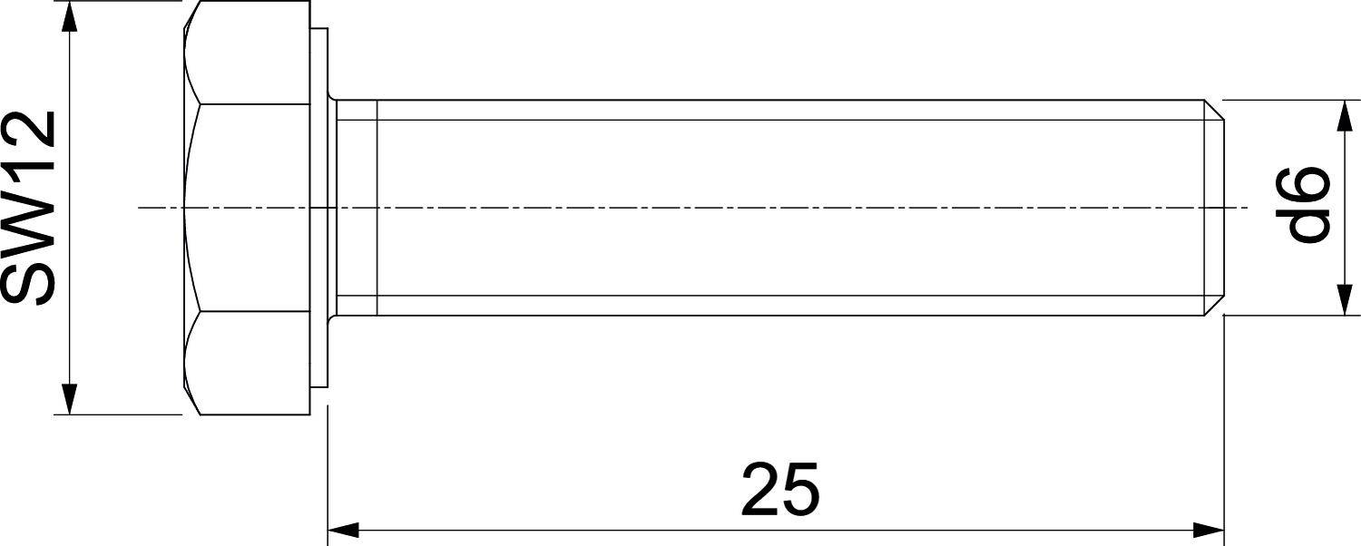 OBO Bettermann DIN933 M6x25 V4A 3156019 Sechskantschraube 6mm 25mm Stahl nicht rostend 100St.