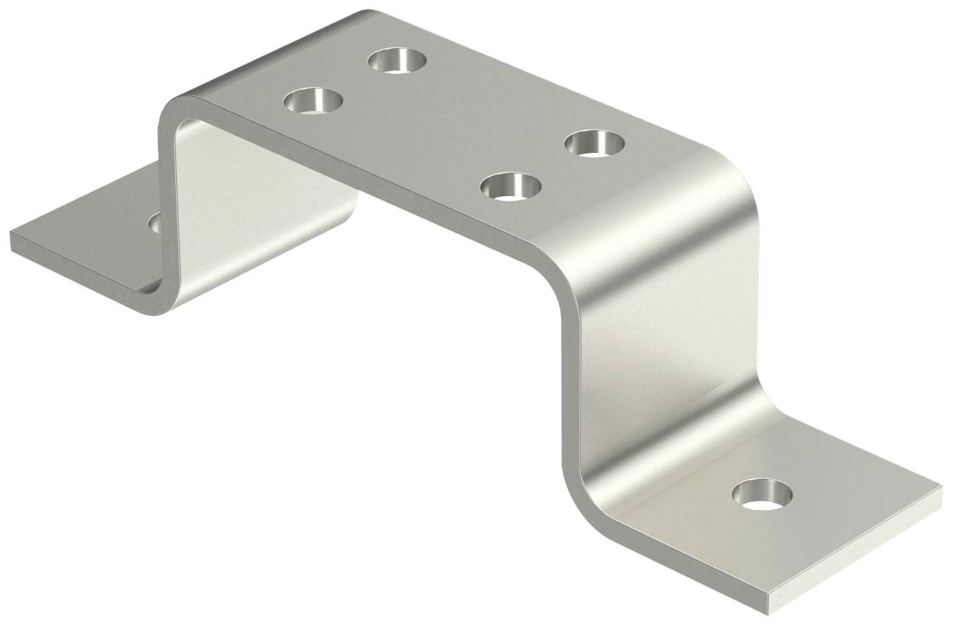 Metallwinkelhalterung mit fünf Bohrlöchern, verwendet zur Befestigung von Konstruktionen.