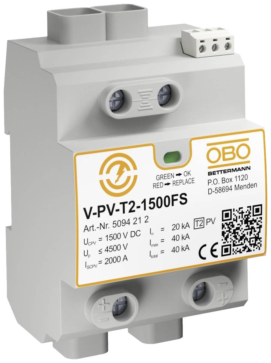 OBO Bettermann 5094212 V-PV-T2-1500+FS Überspannungsableiter 40 kA 1St.