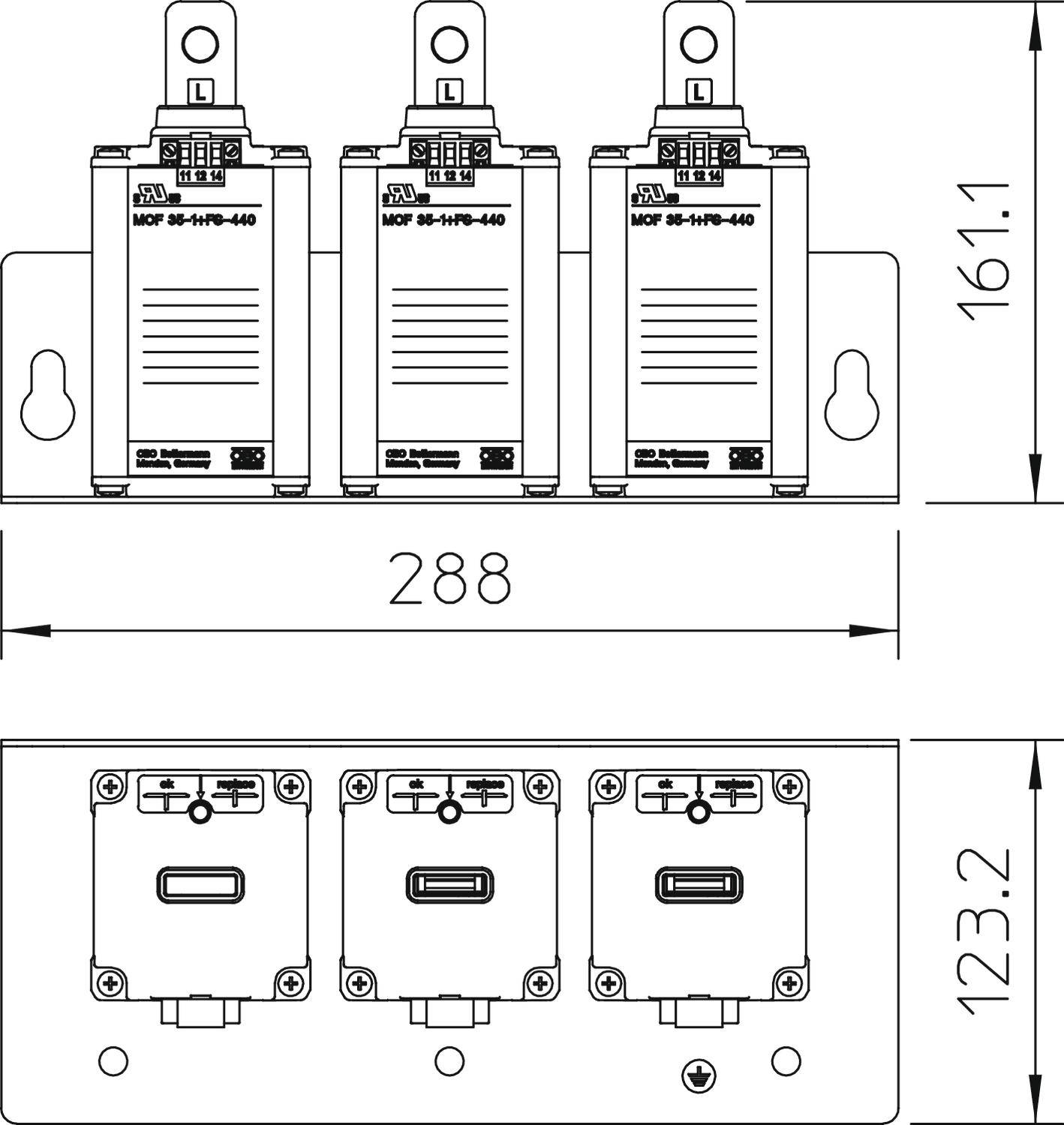OBO Bettermann 5096976 MCF 35-P3+FS-440 Überspannungsableiter 105 kA 1St.