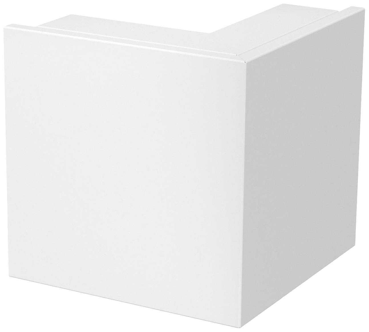 Ein einfacher, weißer Schrankwinkel zeigt eine quadratische Form, passend für Küchenecken oder als modulare Aufbewahrungslösung.