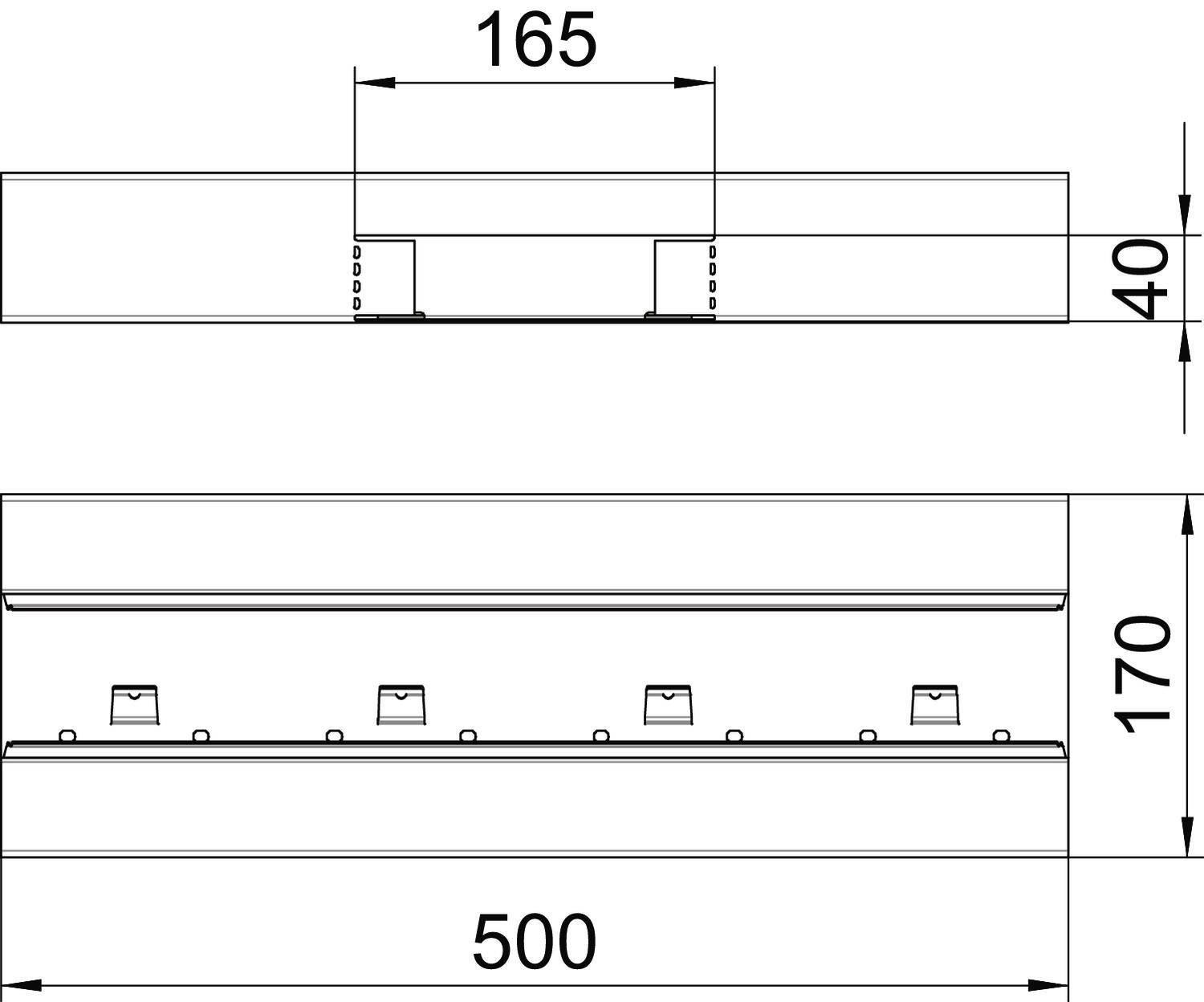 OBO Bettermann 6277660 T-Stück (L x B x H) 500 x 170 x 70mm 1 St. Reinweiß