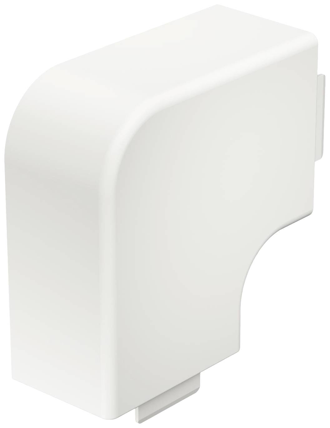 Ein weißes, eckiges Plastikgehäuse, das möglicherweise Teil eines Geräts oder einer technischen Apparatur ist.