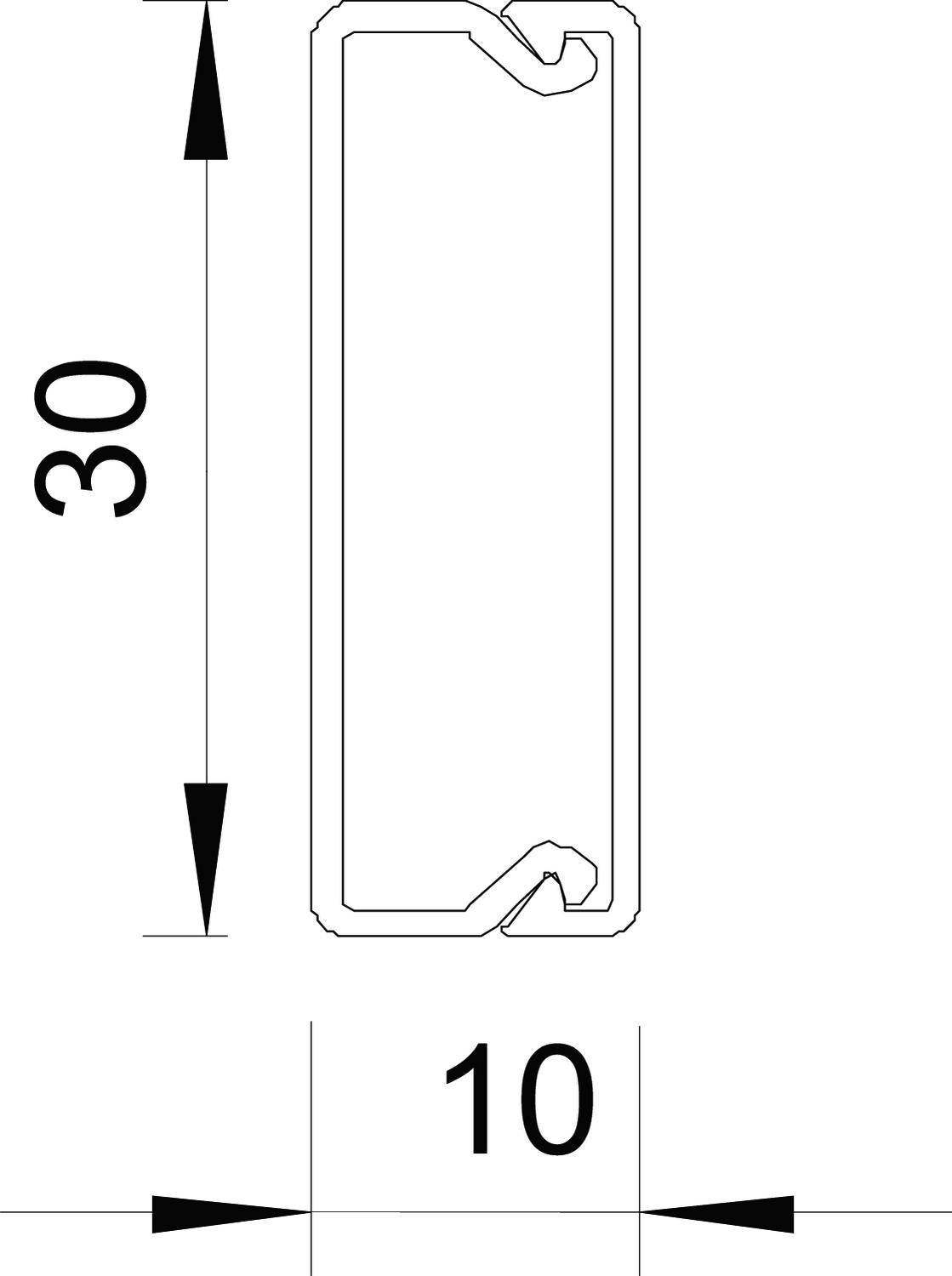 OBO Bettermann 6150780 Kabelkanal (L x B x H) 2000 x 30 x 10mm 1 St. Reinweiß