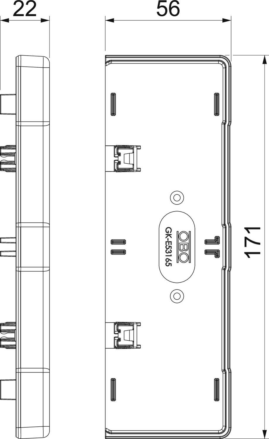OBO Bettermann 6113474 Montagezubehör (B x T) 171mm x 56mm 1 St. Silber