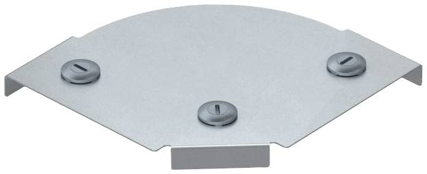 Metallische Montageplatte mit drei Schraublöchern und erhöhtem Rand, geeignet zur Befestigung von Bauteilen auf flachen Oberflächen.
