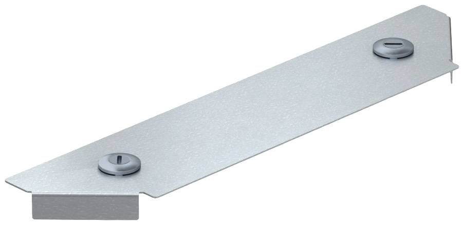 Metallabdeckung mit zwei Schrauben, möglicherweise Teil eines Computergehäuses oder einer Schutzplatte.