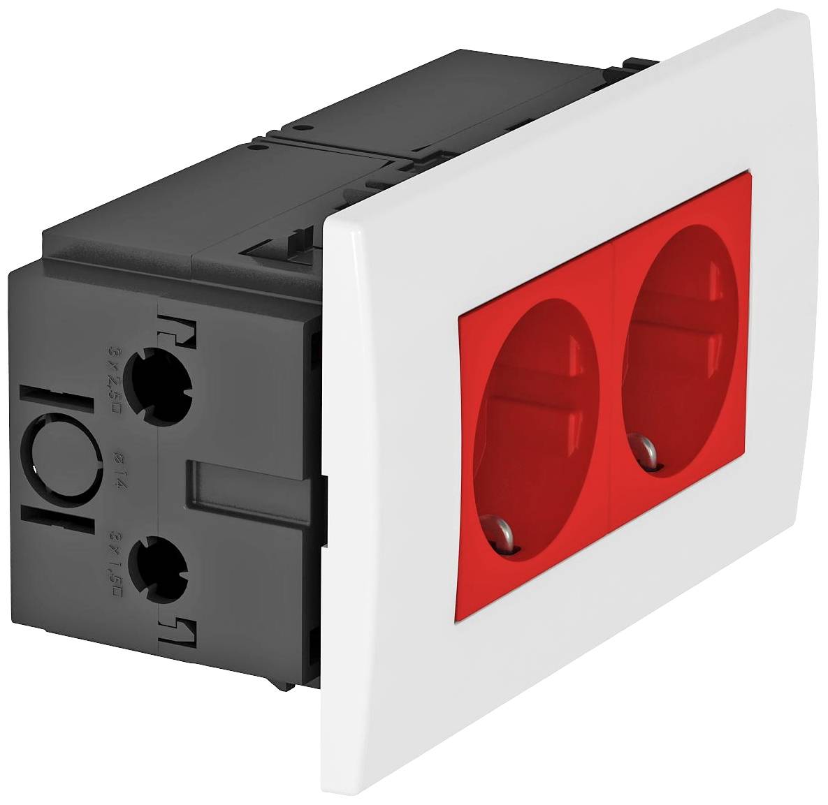 OBO Bettermann 6119409 Geräteeinsatz Steckdose (B x H x T) 140 x 84 x 60 mm 1 St. Rot