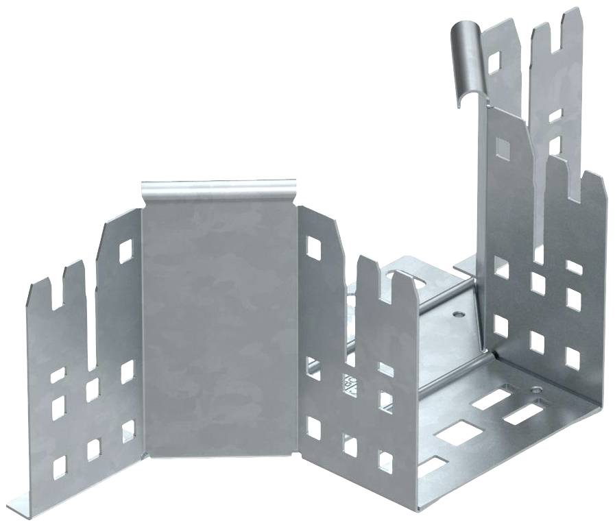Metallverbindungsstück mit mehreren Winkeln und Öffnungen, verwendet zur Befestigung oder Verbindung von Bauteilen.