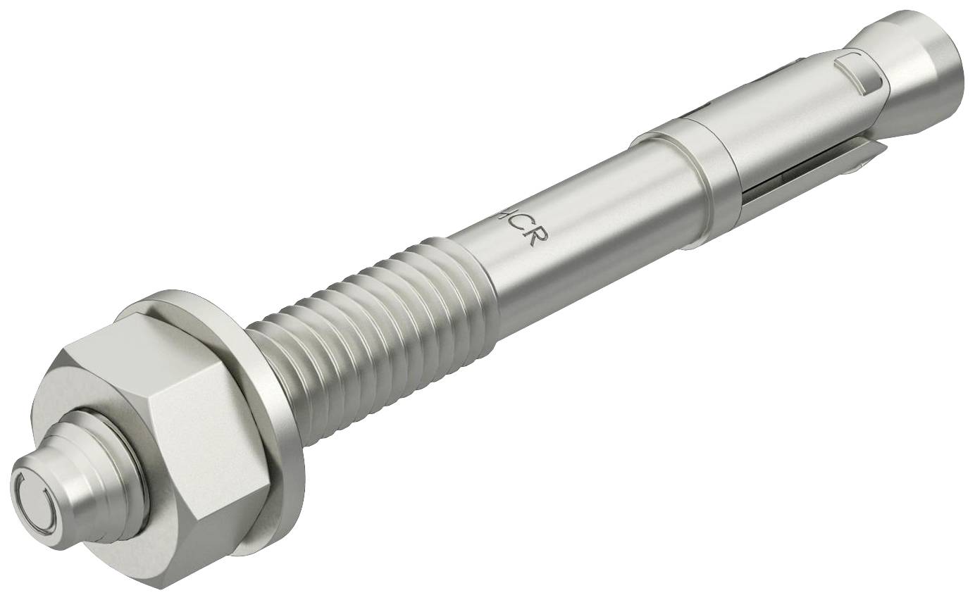 Metallschraube mit Gewinde, Sechskantkopf und Unterlegscheibe, isoliert auf weißem Hintergrund. Hauptsächlich für Befestigungszwecke verwendet.