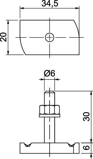 OBO Bettermann MS41HB M6x30 ZL 1148306 Hammerkopfschraube 35mm Stahl 50St.