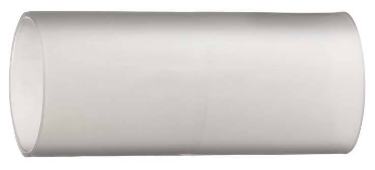 Ein transparenter, zylindrischer Glaszylinder, der horizontal ausgerichtet ist.