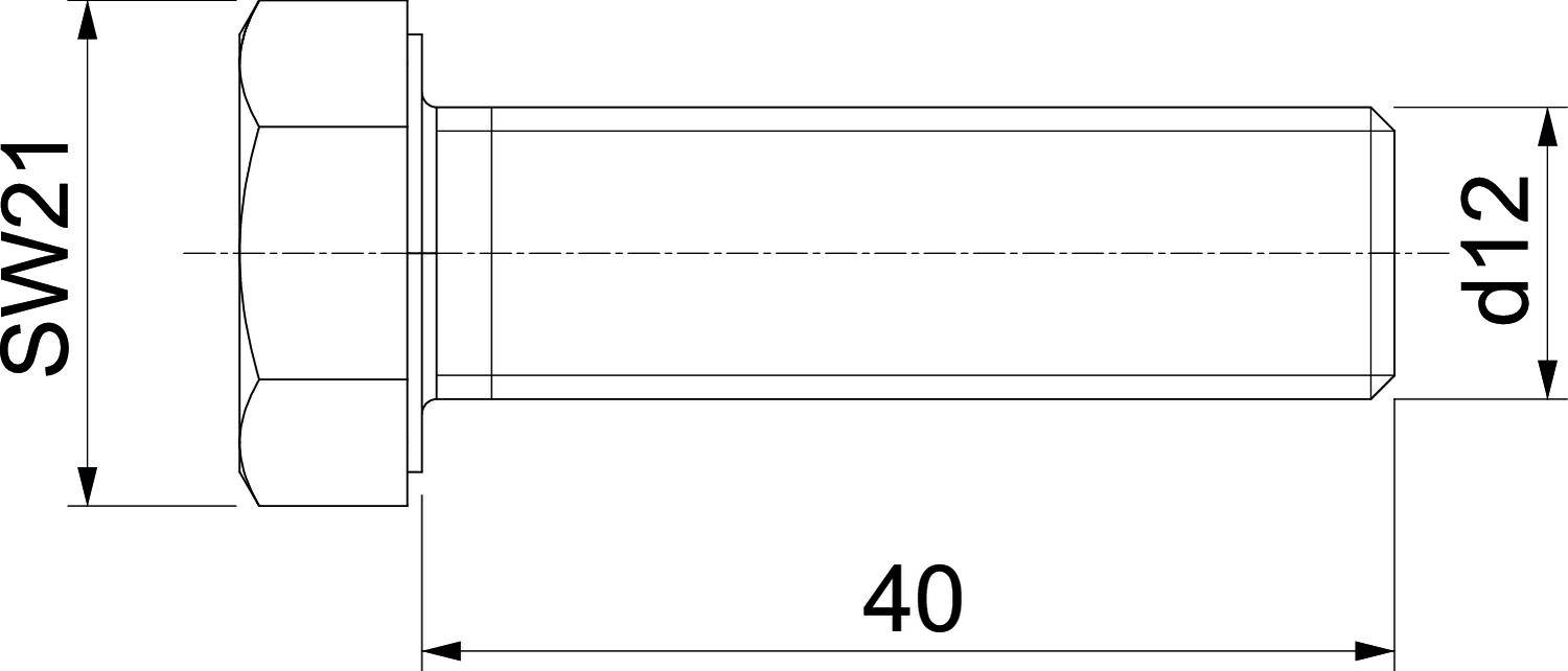 OBO Bettermann DIN933 M12x40V4A 3156029 Sechskantschraube 12mm 40mm Stahl nicht rostend 50St.
