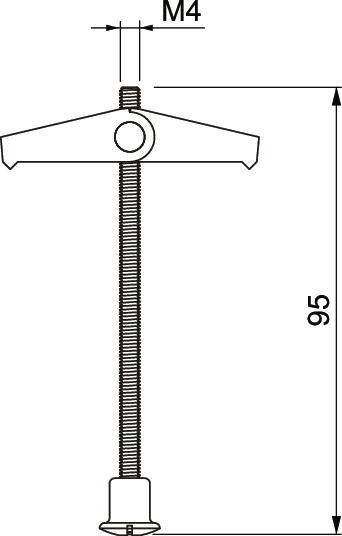 OBO Bettermann 3481662 451 M4x95G Federklappdübel 95mm 4mm 50St.