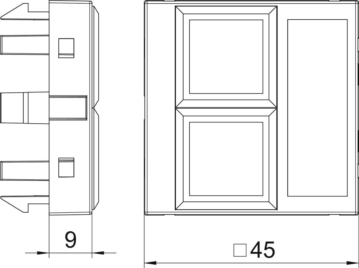 OBO Bettermann 6119304 Abdeckung Datentechnikträger (B x H x T) 45 x 45 x 9 mm 1 St. Weiß