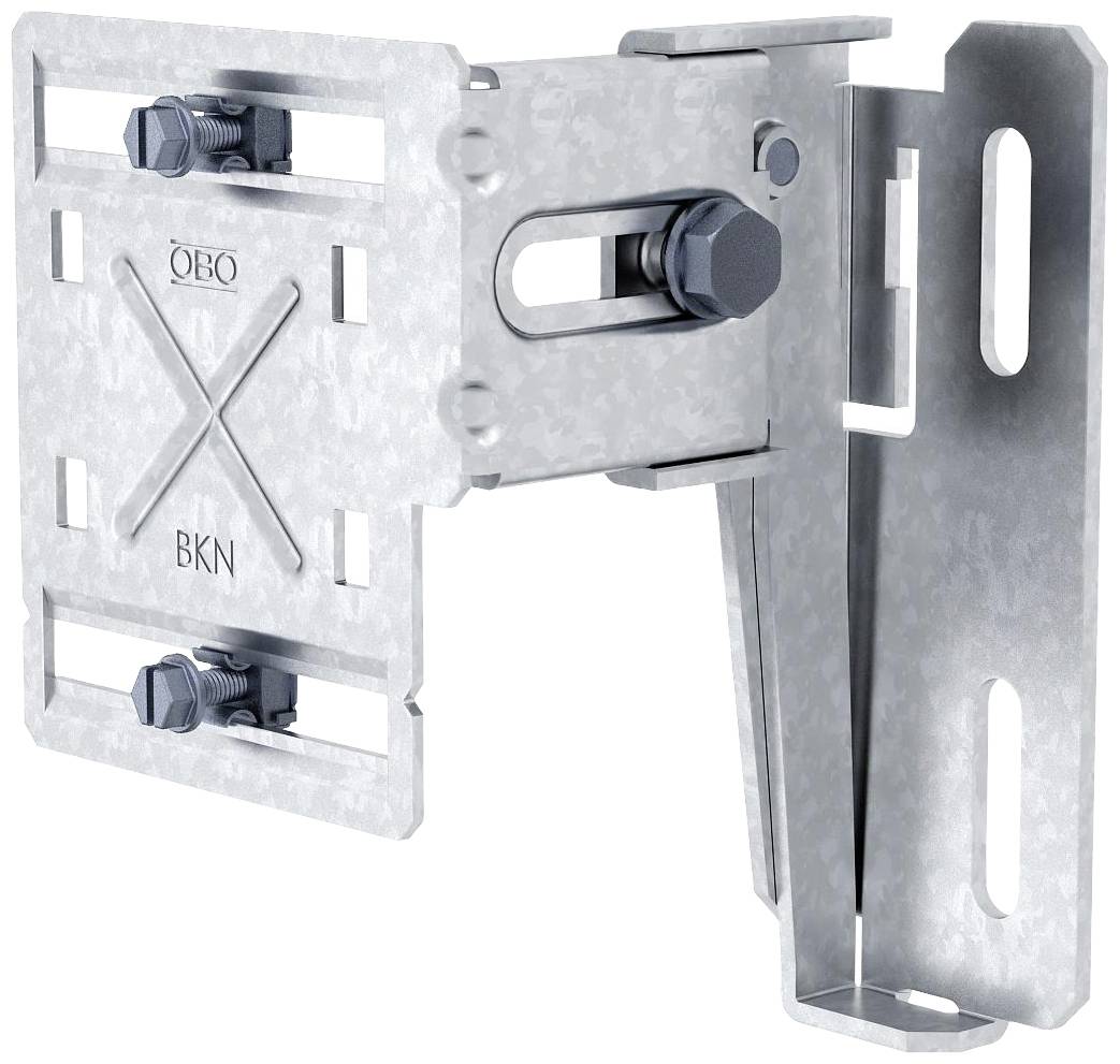 Metallische Halterung zur Befestigung an einer Wand, mit verstellbarer Armmechanik. Geeignet für industrielle oder technische Anwendungen.