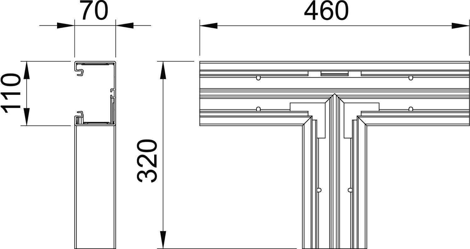 OBO Bettermann 6274360 T-Stück (B x T) 110mm x 70mm 1 St. Reinweiß