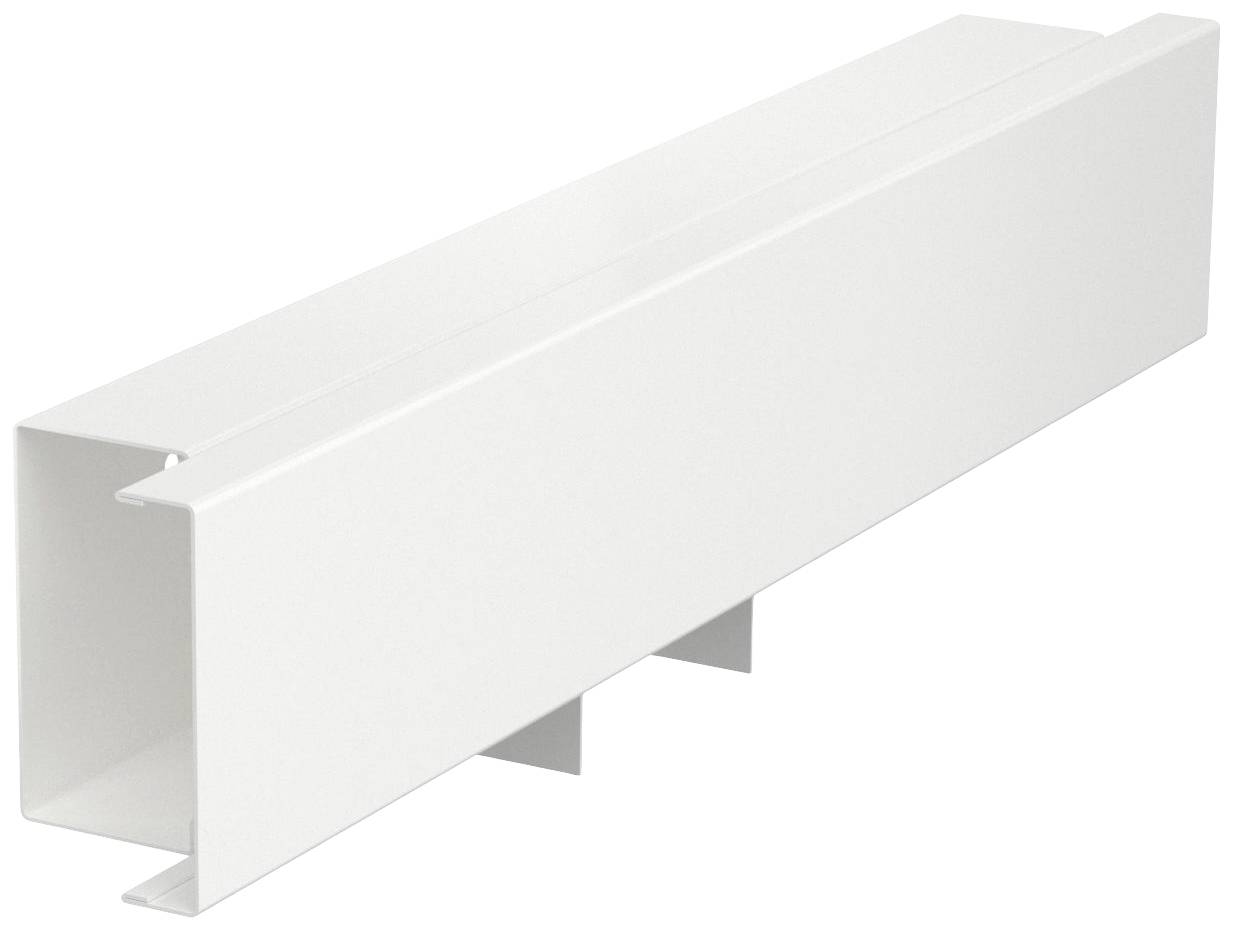 Ein weißer, rechteckiger Kunststoffkanal. Er wird häufig zur Verlegung und Organisation von Kabeln an Wänden oder Decken verwendet.