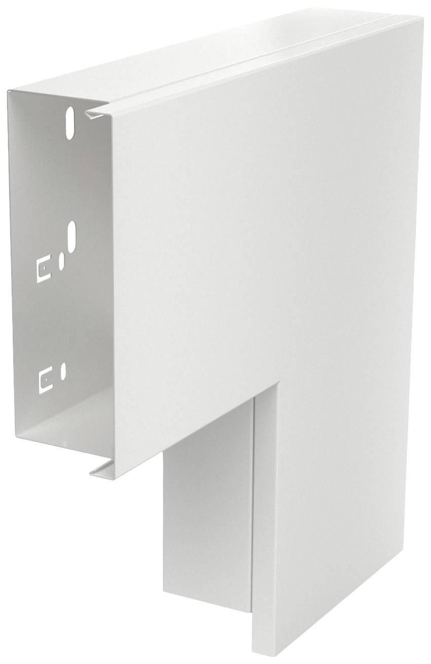 Silbernes, rechteckiges Metallstück mit ausgeformten Kanten und Löchern, vermutlich Teil eines größeren mechanischen oder architektonischen Systems.