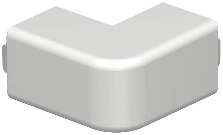 Eckige, silberfarbene Kunststoffabdeckung für Kabelschutz, geeignet für die Verwendung an Ecken zur Verhinderung von Kabelbeschädigungen.