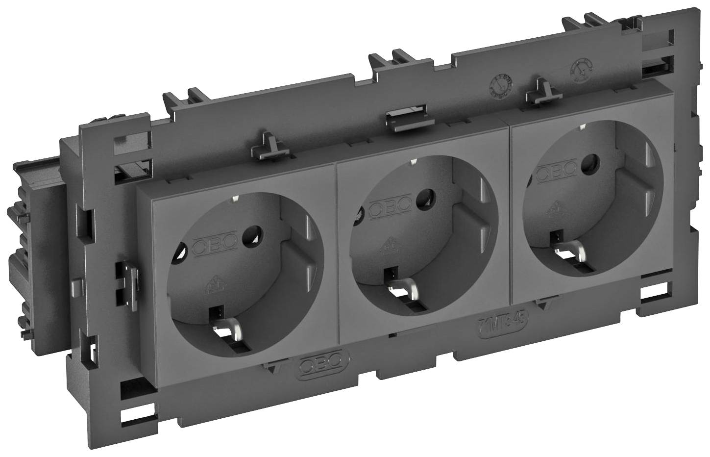 OBO Bettermann 6120460 Geräteeinsatz Steckdose (B x H x T) 176 x 76 x 42mm 1 St. Grau