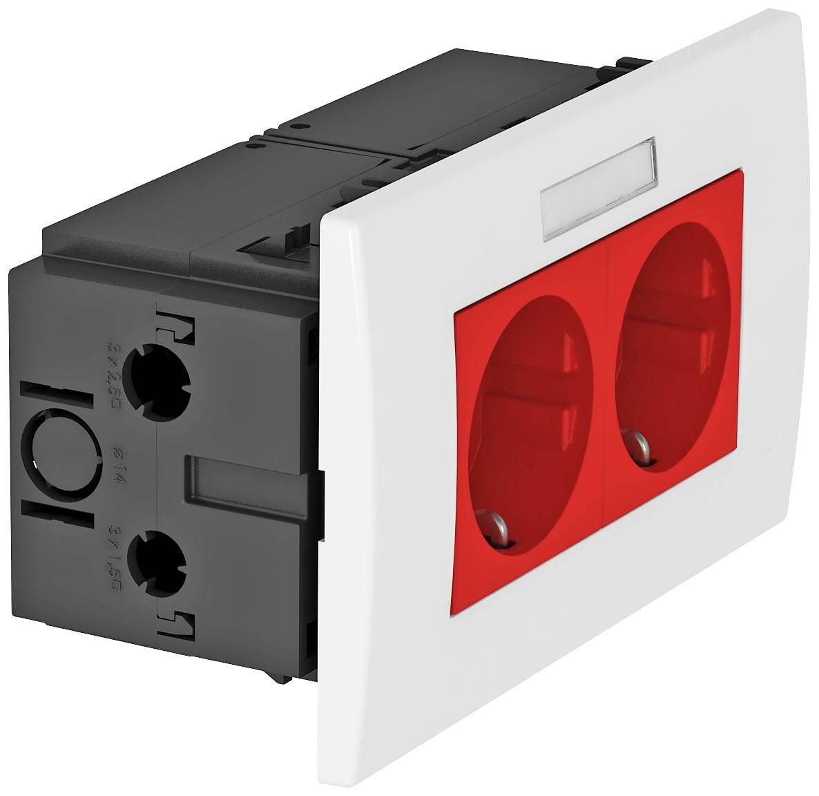 OBO Bettermann 6119429 Geräteeinsatz Steckdose (B x H x T) 140 x 84 x 60 mm 1 St. Rot