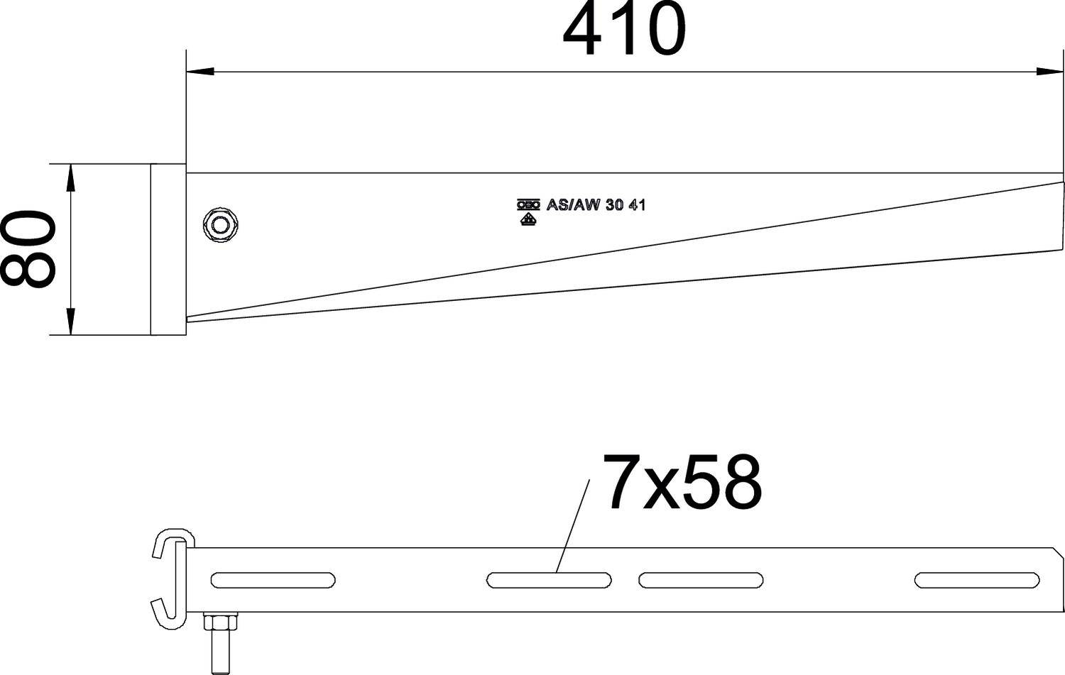 OBO Bettermann 6419394 Stielausleger (B x H) 410mm x 80mm 1 St. Metall