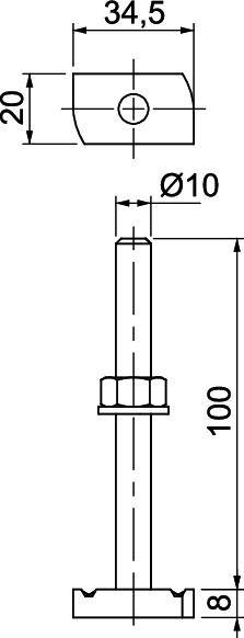 OBO Bettermann MS41HB M10x100A4 1148430 Hammerkopfschraube 35mm Stahl nicht rostend 20St.