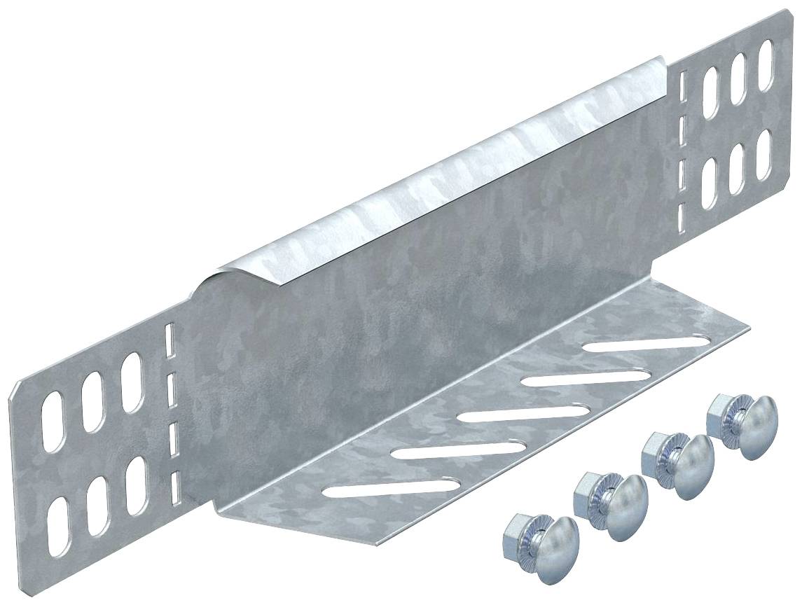 Metallwinkelhalterung mit fünf Löchern auf beiden Seiten und vier Schrauben. Verwenden zur Befestigung von Materialien an Oberflächen.