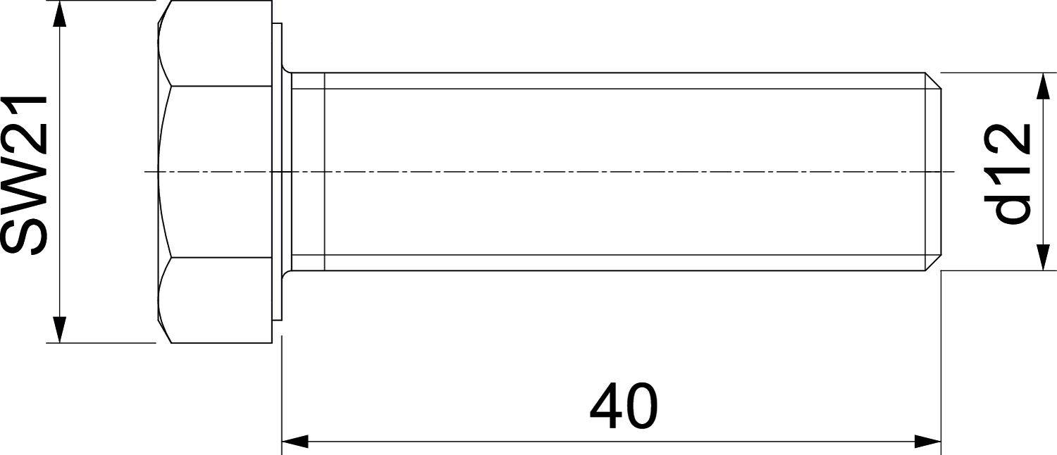 OBO Bettermann DIN933M12x40 V5A 3156067 Sechskantschraube 12mm 40mm Stahl nicht rostend 50St.