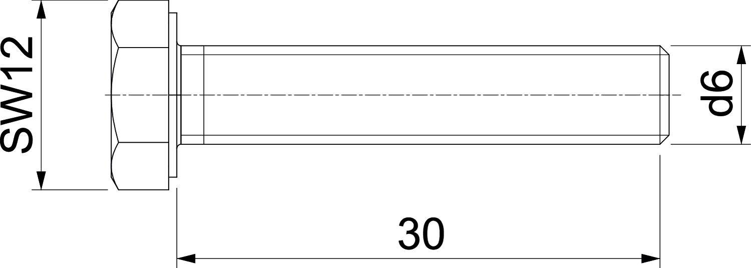 OBO Bettermann DIN933 M6x30 V4A 3156020 Sechskantschraube 6mm 30mm Stahl nicht rostend 100St.