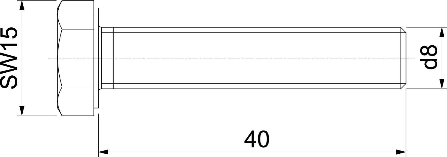 OBO Bettermann DIN933 M8x40 V4A 3156027 Sechskantschraube 8mm 40mm Stahl nicht rostend 100St.