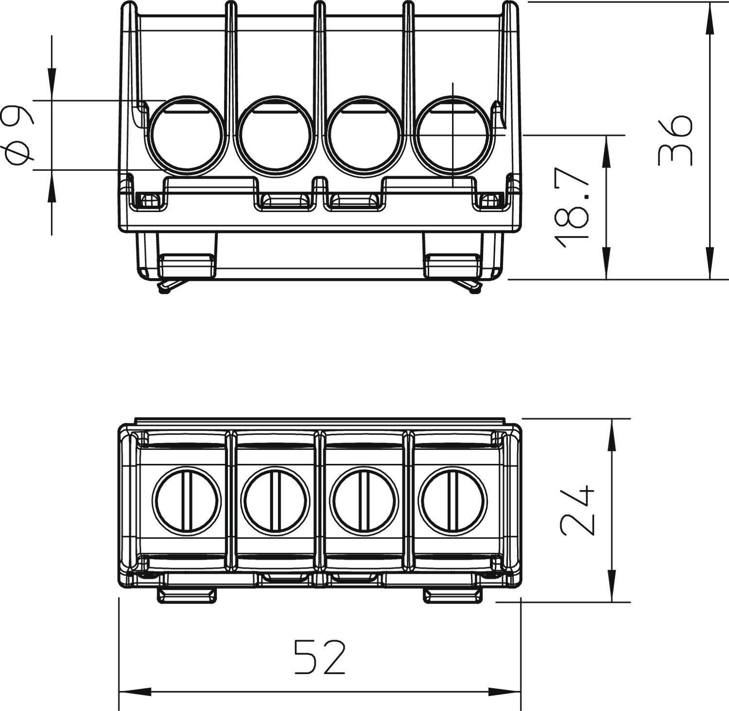 OBO Bettermann 2016195 KL-T 16-35 Klemmleiste flexibel: - starr: 16-35mm² Polzahl: 4 10 St. Grau