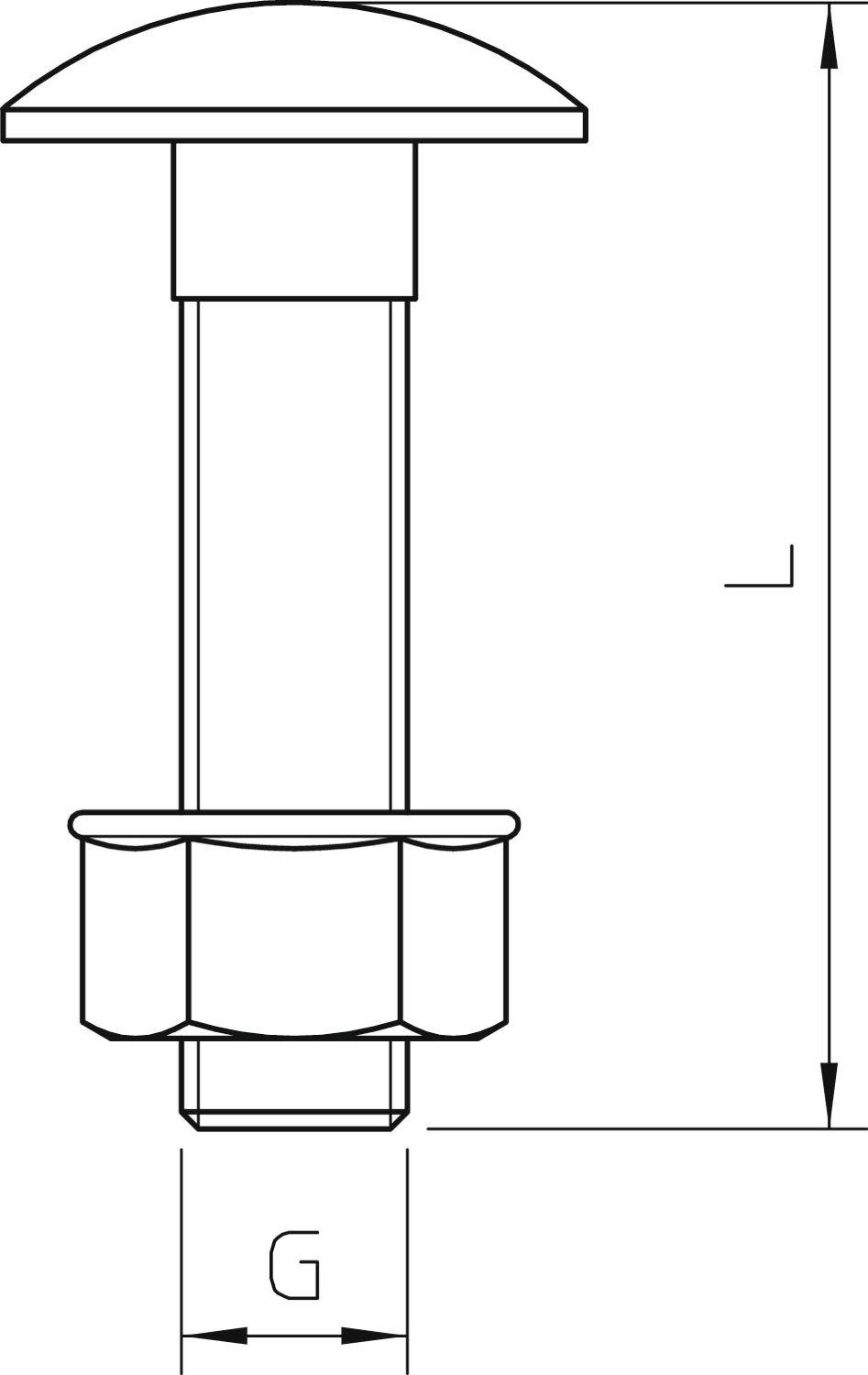 Technische Zeichnung eines zylinderförmigen Bauteils mit Kuppel oben. Pfeile zeigen auf Maße. Basiselement mit zickzackförmiger Kante.