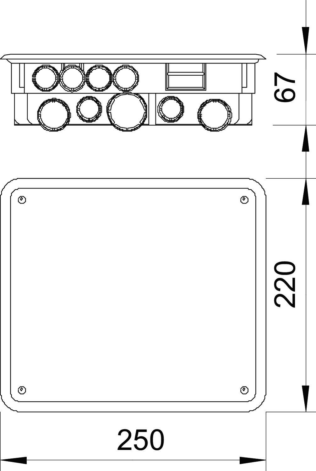 OBO Bettermann 5015065 Potentialausgleichsschiene (L x B) 67mm x 250mm 1St.
