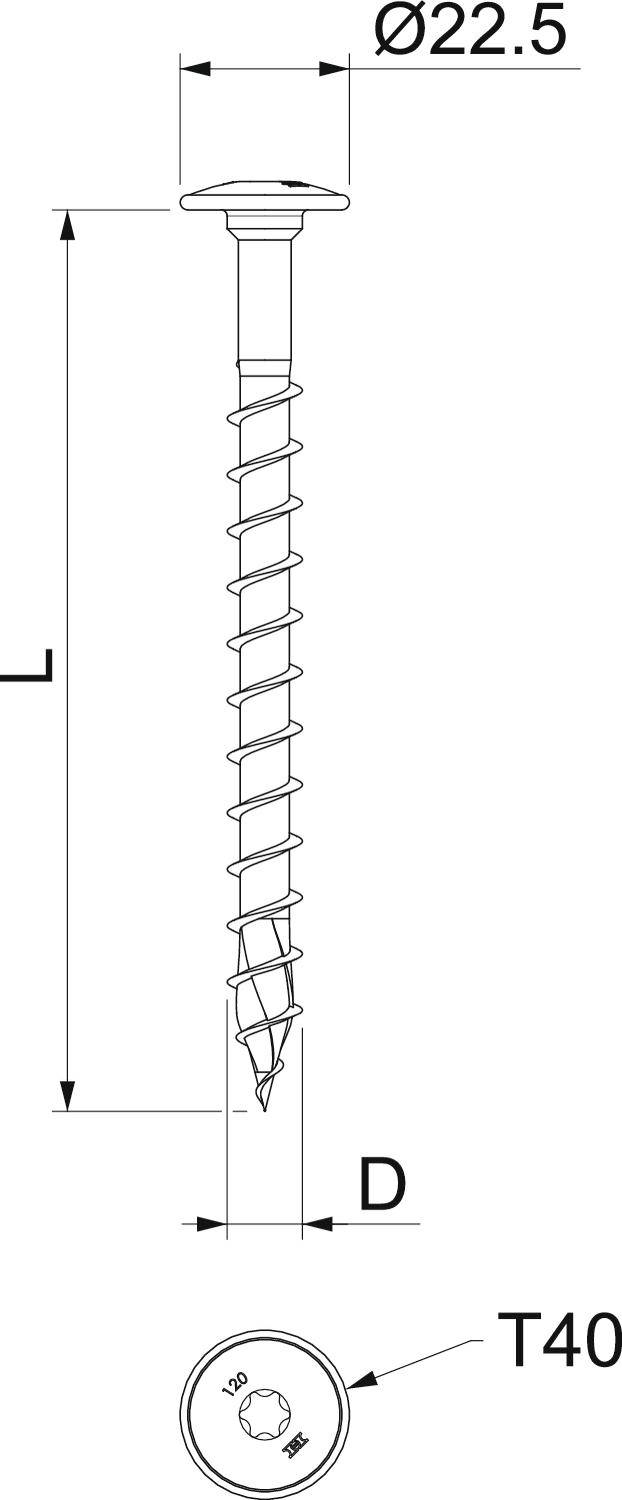 OBO Bettermann 3498144 HT 10x120 TD Tellerschrauben 10mm 120mm Sechsrund Stahl verzinkt 50St.