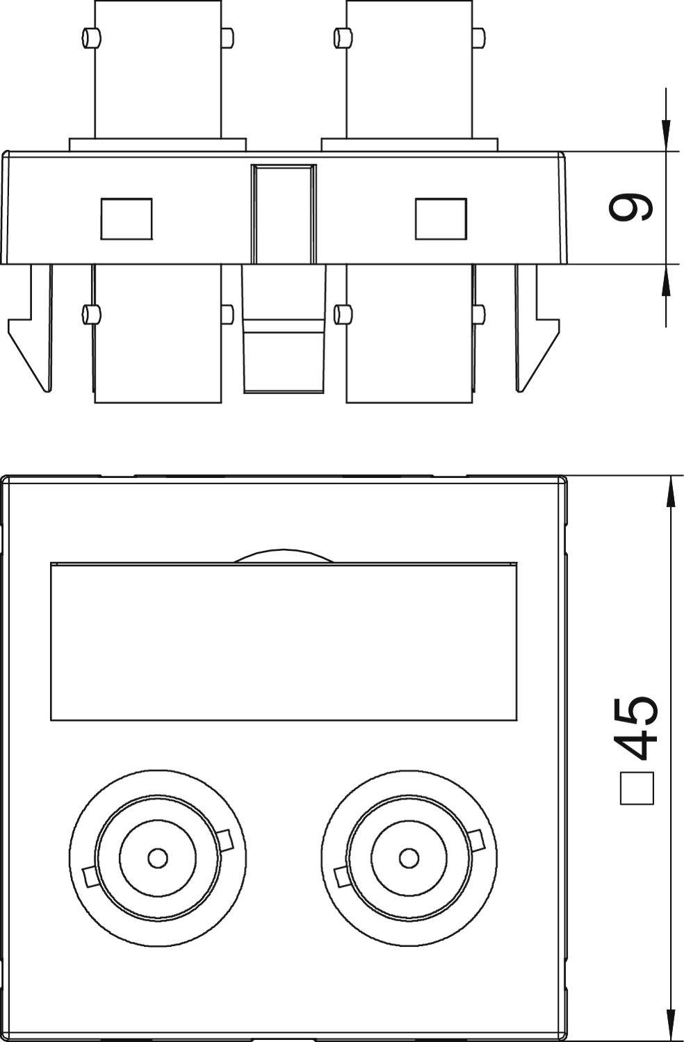 OBO Bettermann 6105093 Abdeckung Multimediaträger (B x H x T) 45 x 45 x 9mm 1 St. Grau