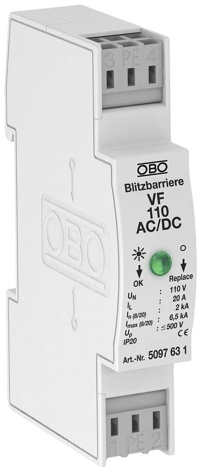 OBO Bettermann 5097631 VF110-AC DC Überspannungsschutzgerät 6.5 kA 1St.