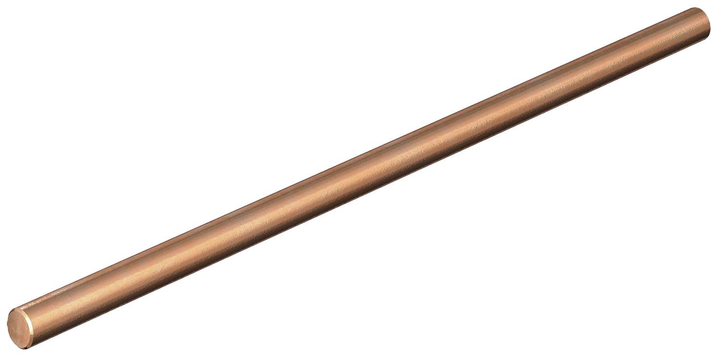 Kupferrohr, horizontal ausgerichtet, isoliert auf weißem Hintergrund.