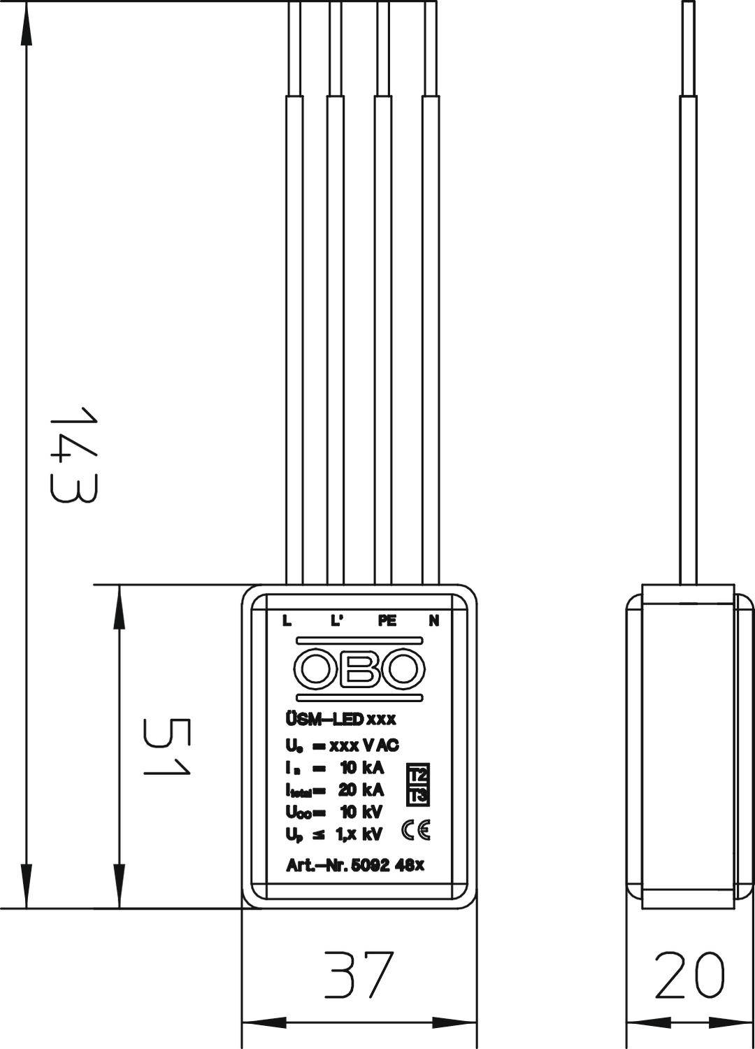 OBO Bettermann 5092482 ÜSM-LED 440 Überspannungsschutz-Modul 10 kA 1St.