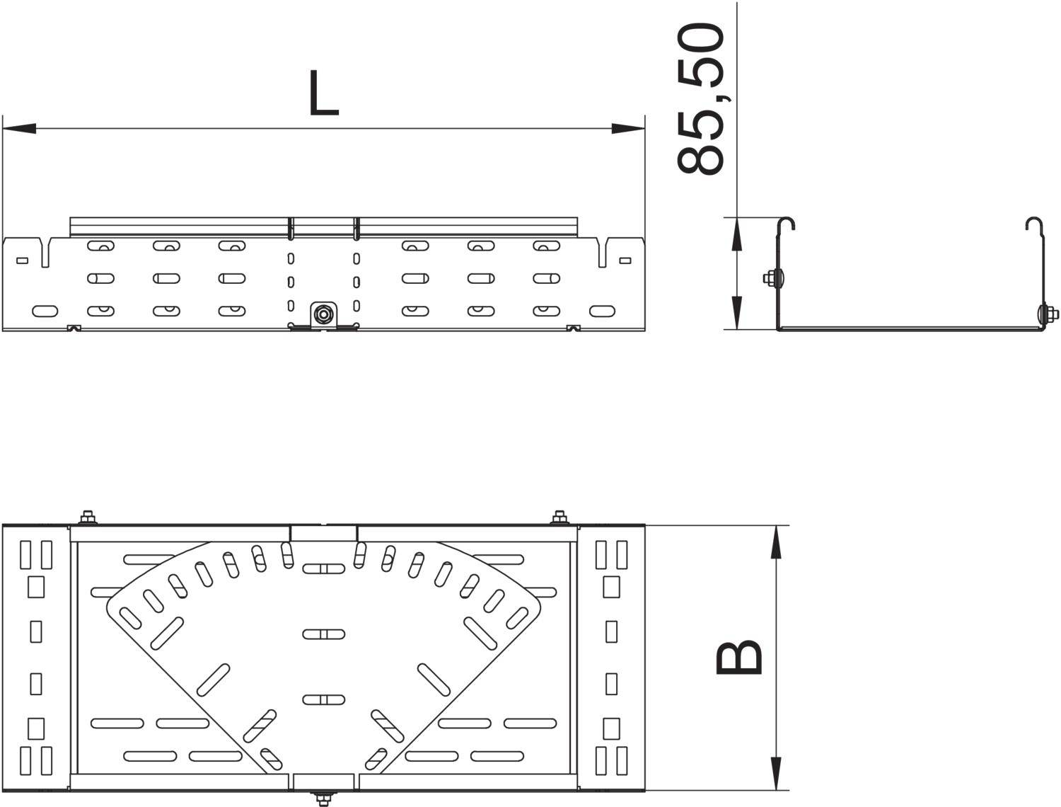 OBO Bettermann 6040610 Bogen (B x H) 500mm x 85mm 1 St. Metall