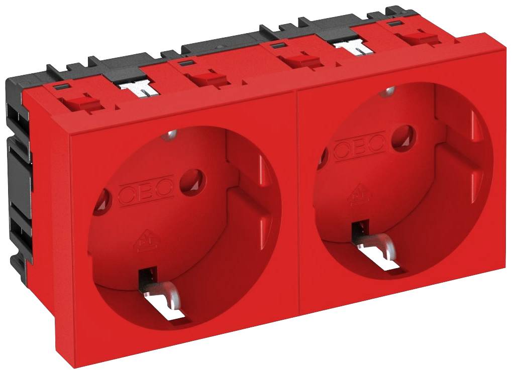 OBO Bettermann 6120028 Geräteeinsatz Steckdose (B x H x T) 90 x 45 x 42mm 1 St. Rot