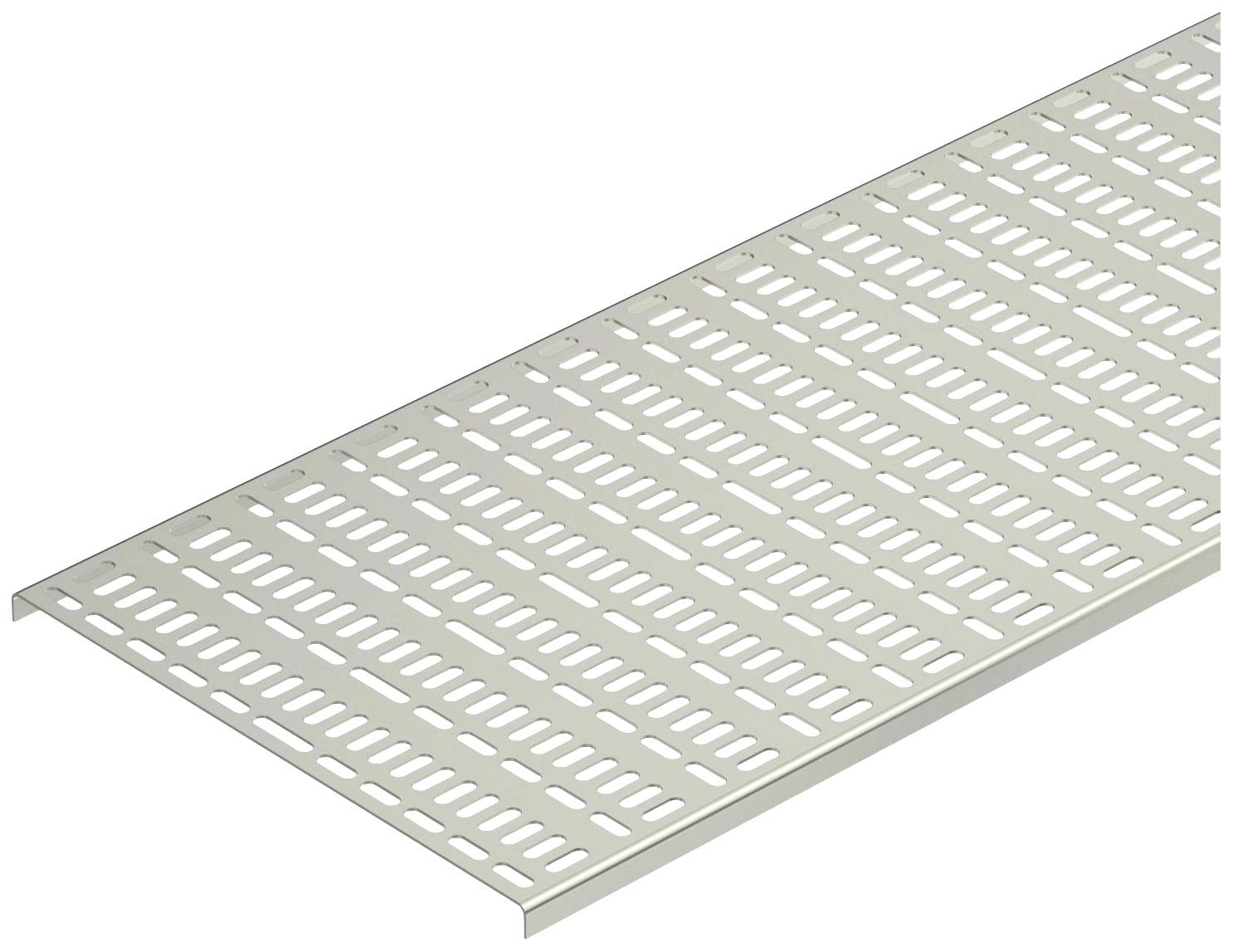 Metallschublade mit perforiertem Boden in rechteckiger Form, zur Lagerung oder Entlüftung geeignet.