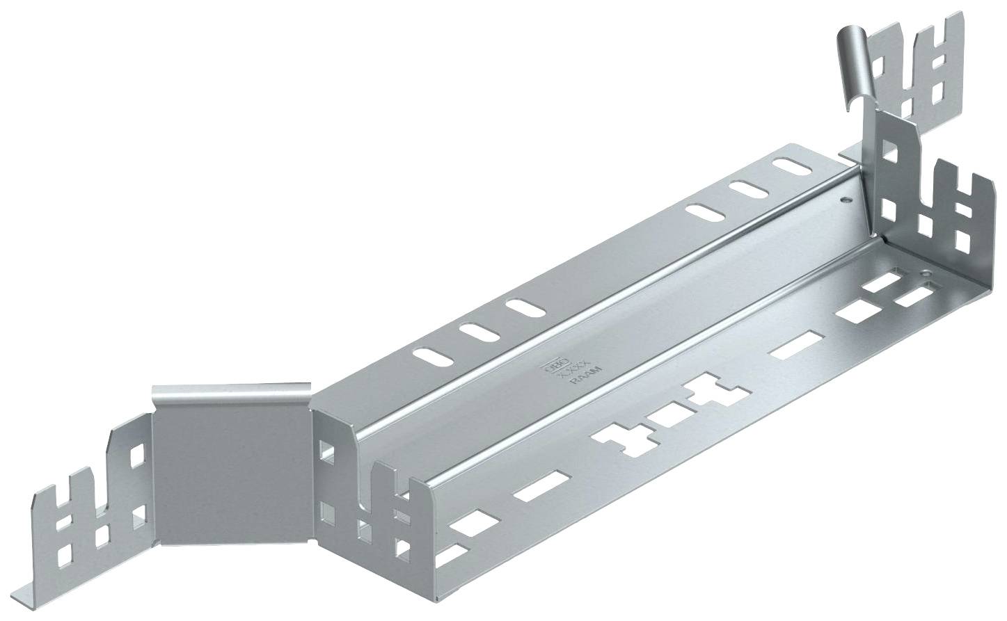 Metallwinkelhalterung für die Montage, mit mehreren Befestigungslöchern und abgewinkelten Enden, geeignet für strukturellen Halt.