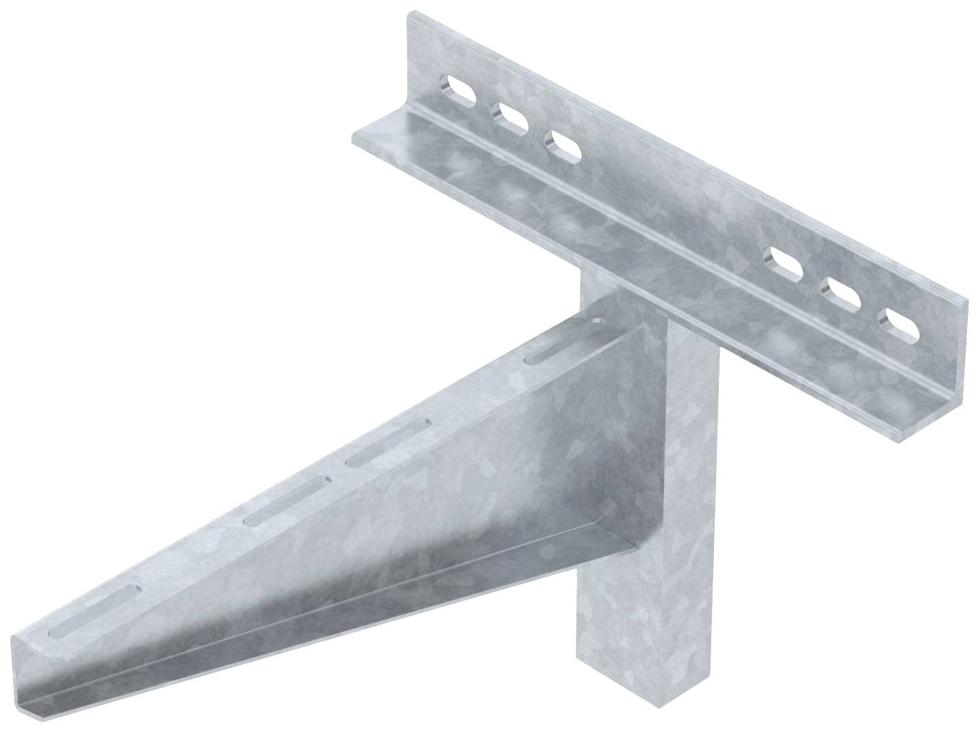 Metallwinkel zur Wandmontage mit mehreren Löchern für Schraubenbefestigung, geeignet für robuste Regalunterstützung.