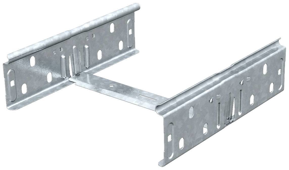 Metallverbinder mit rechteckigem Design, Schlitzen und Löchern, für die Befestigung von Bauelementen.