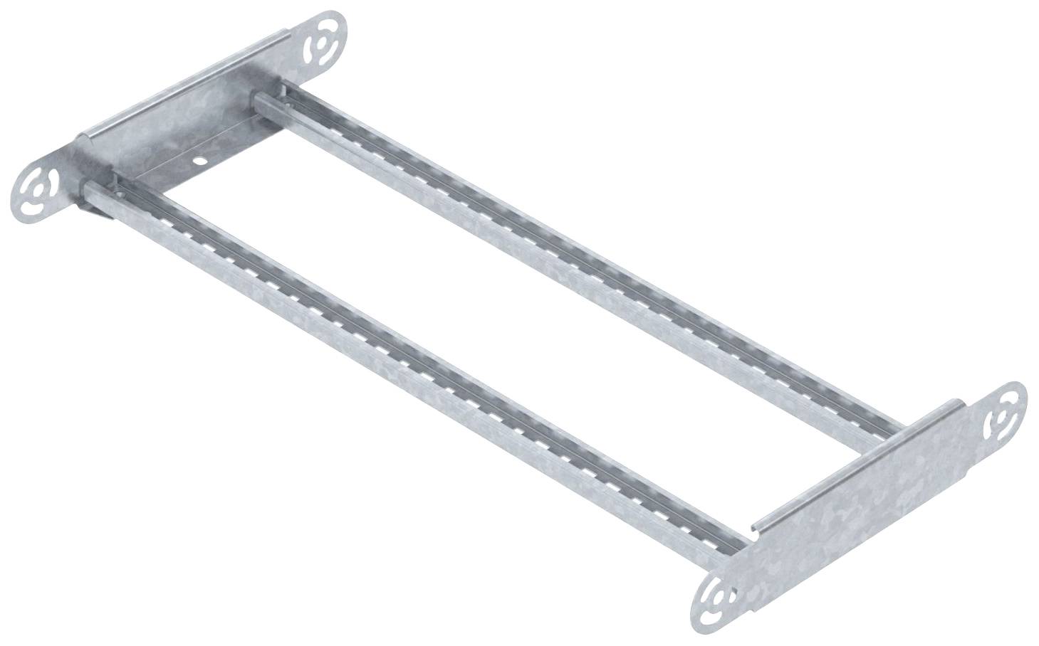 Ein verstellbarer Metallrahmen mit gezahnten Seiten, der zur Aufnahme von Komponenten in einem Bauwerk dient.
